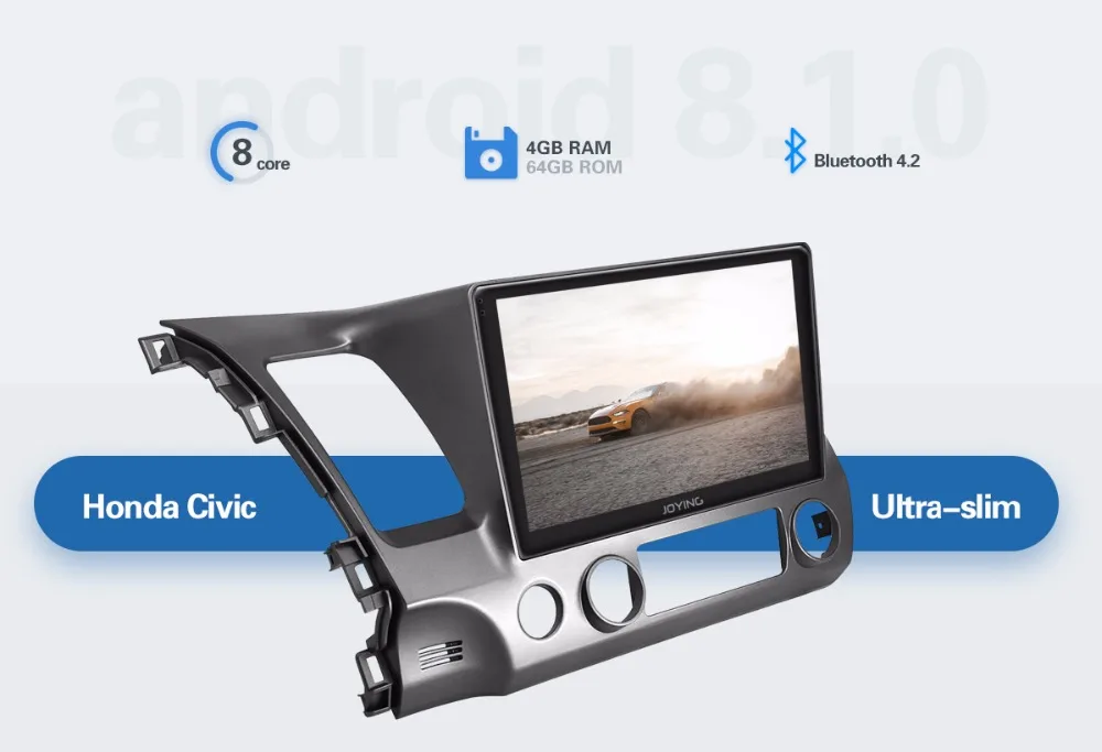 Best JOYING android 8.1 car autoradio radio gps stereo for Honda civic 2006-2011 with Carplay Android auto IPS Octa Cores 4GB RAM 5