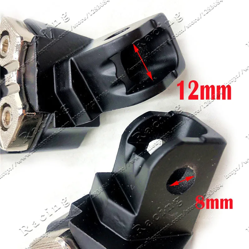 1 Pair Universal 8mm Metal Motorcycle Foot Pegs Pedals Footrests Spring dirt Pit Bike