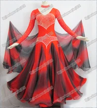 Red&Black Modern Waltz Tango Ballroom Dance Dress,Smooth ,Standard Ballroom Dress,Ballroom dance skirt women New modern