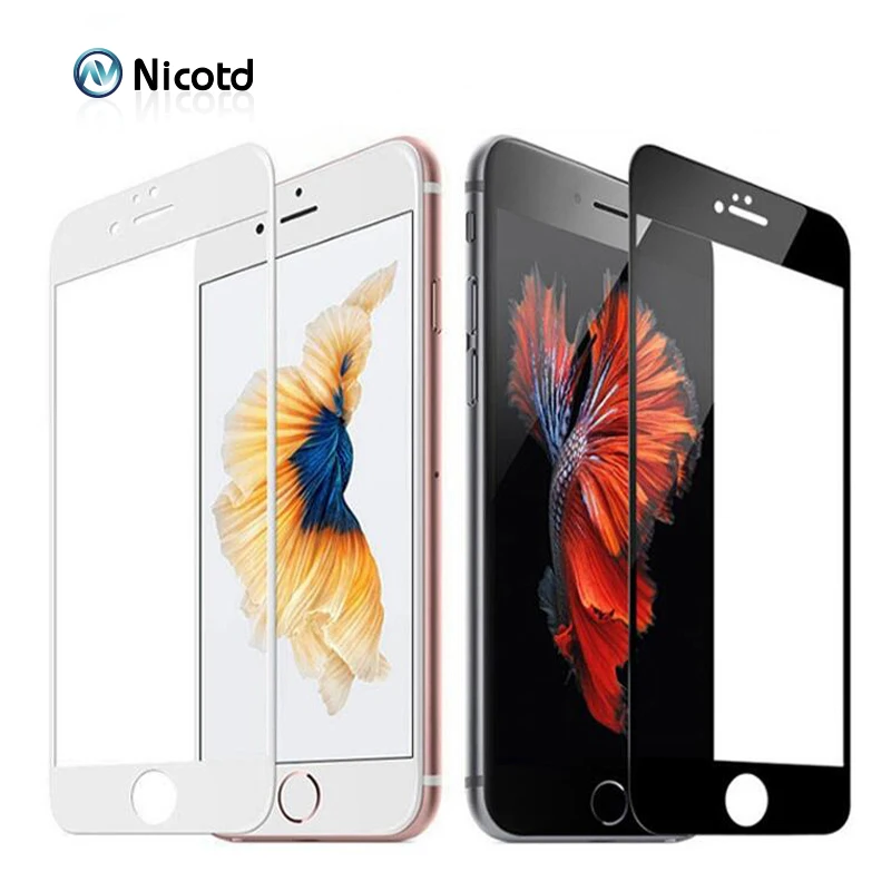  2 teile/los 9 H Vollständige Abdeckung Abdeckung Gehärtetem Glas Für iPhone 6 6 s 8 Plus Screen Pro