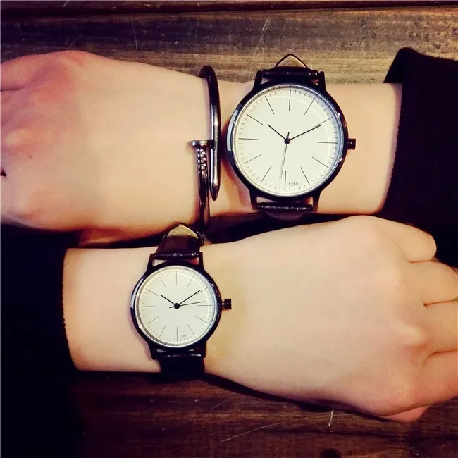 Ретро Натуральная кожа корейский мода простой trend мужские и женские часы студентов кварц-часы люксовый бренд любителей смотреть КОЛЬ СААТ