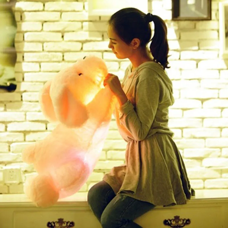 50CM Creative toy Cute Inductive dog nightlight plush toy LED glow pillow soft light up stuff ...