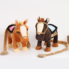 25 см электрическая лошадка плюшевая игрушка пение и ходьба машинное оборудование пони электронная лошадка забавные детские игрушки Детский подарок на день рождения