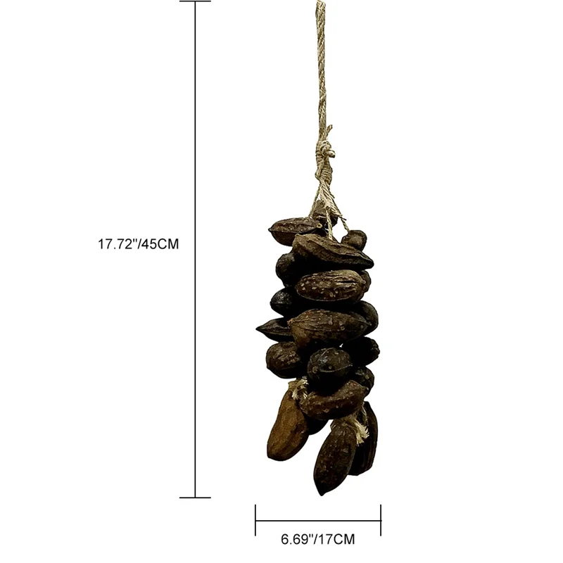 Большой жевательные игрушки для попугая Натуральный Фруктовый укус гайка для струны нетоксичные и безвредные Смешные птицы подвесная