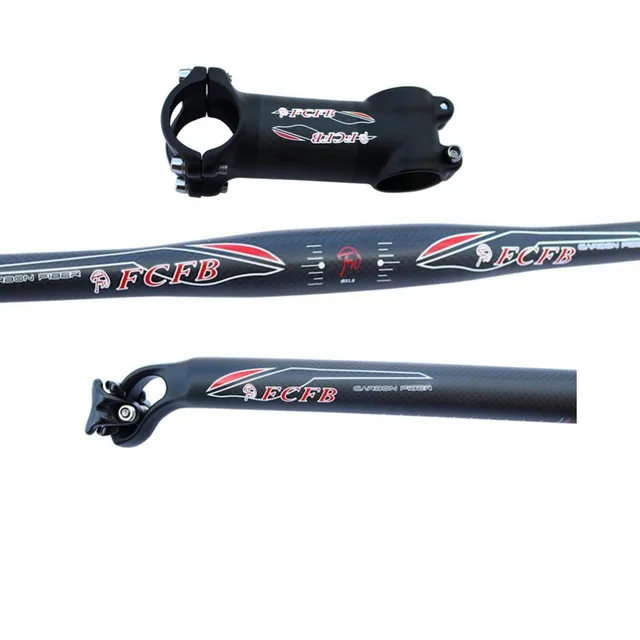 Cheap fast ship  2016 arrive FCFB  matt +glossy  Extreme sport flat  handlebar   3k seatpost + alu carbon stem  bike  cycling parts