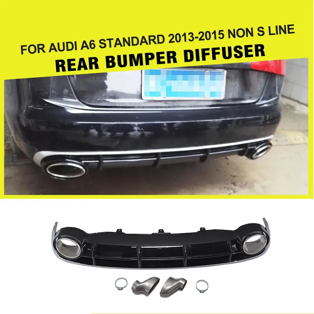 PP задний диффузор с автоглушителем для Audi A6 Sedan Santdard Bumper 2013 2015|rear diffuser|car rear