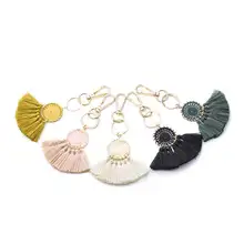 Fashion Handmade Colorful Tassels Key Chain Women Charm Keychain Handbags Keyring Bag Pendant Car key Ring Wholesale fashion girl bag pendant fan shape tassels key chain car ornaments