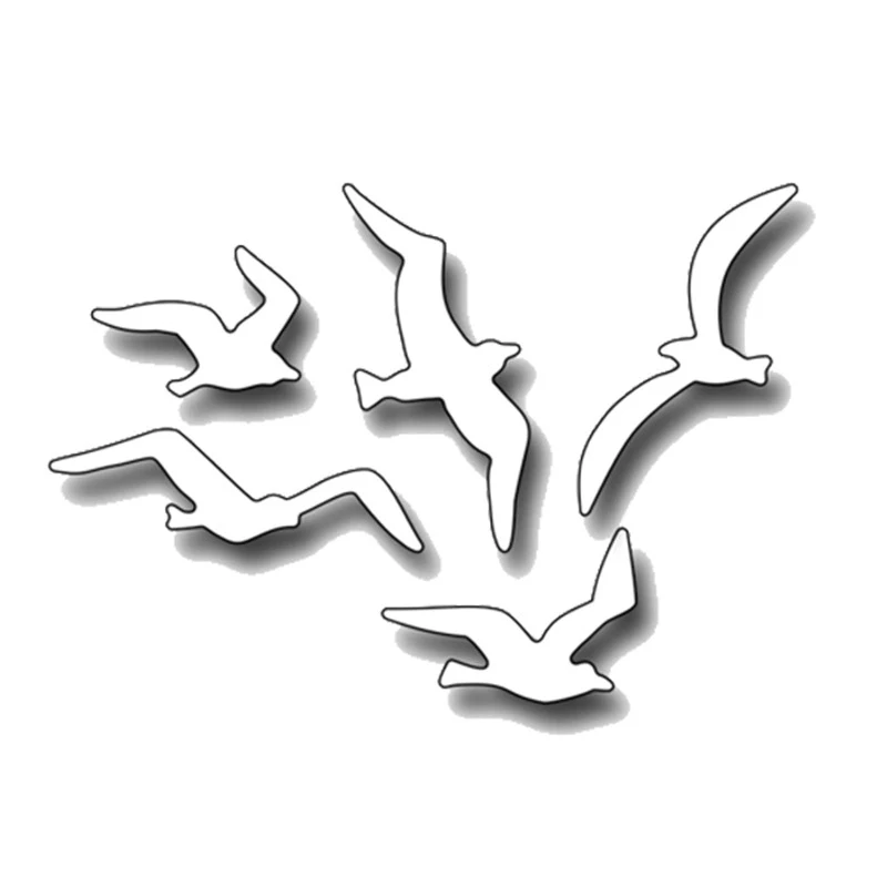 

5pcs Seagulls Frame Metal Dies Cuts Cutting Dies For DIY Scrapbooking Embossing Paper Card Making Decorative Craft dies New 2019