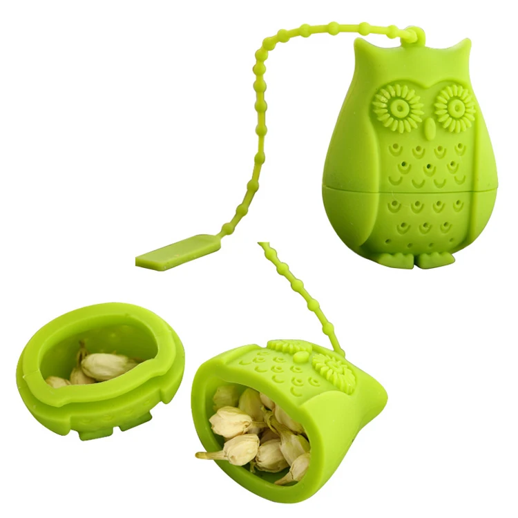Set of 4 Silicone Owl Tea Bag Creative Silicone Tea Infuser Filter for Mug Tea Pot Empty Tea Bags for Loose Tea Kitchen Accessories (3)