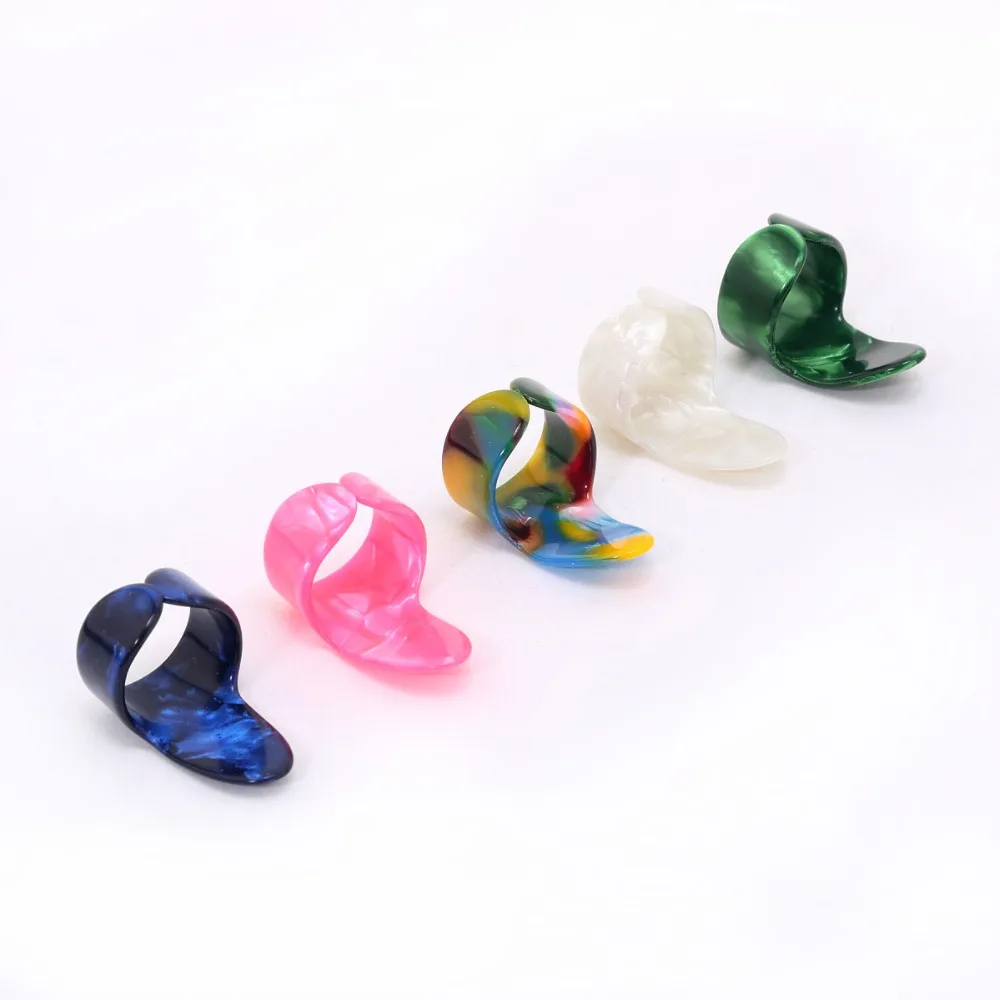 Buy Musiclily Pearl Plastic Guitar Bass Thumb Finger Picks, Random Color (Pack