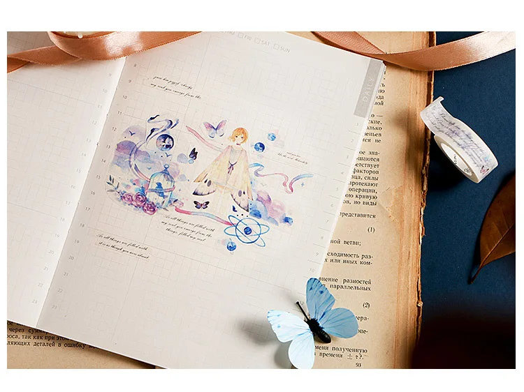 Kawaii Бабочка Фея песня японский васи клейкая лента DIY Скрапбукинг наклейка этикетка маскирующая лента