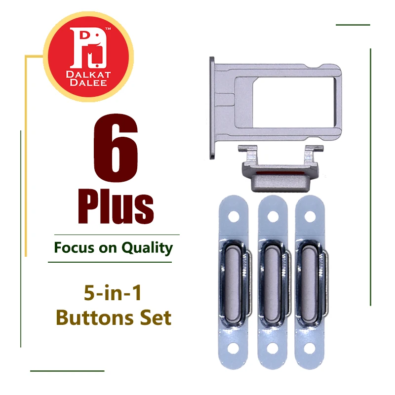 

Power Button Volume Mute Buttons Keys Side Buttons Full Kit with Sim Card Slot Repair Parts Replace For iPhone 6 Plus 6P 5.5"