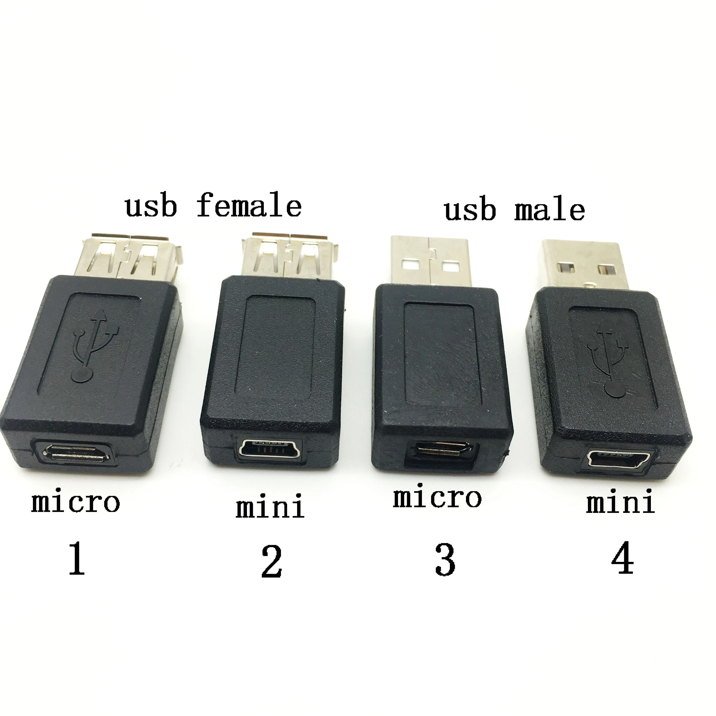 Convertidor 2,0 tipo A hembra A Mini B hembra, Conector Micro USB A USB macho, cargador, transferencia de datos, sincronización de carga, uds.|Conectores| - AliExpress