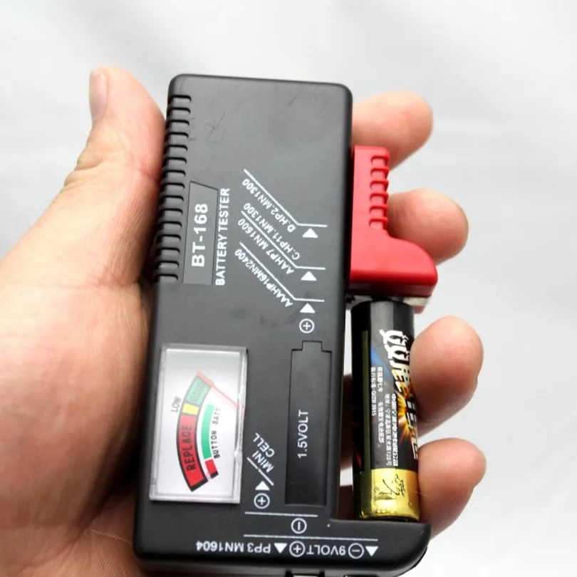 High quality Universal AA / AAA / CD 9V 1.5V Button Cell Battery Volt Tester  measuring instruments  Black