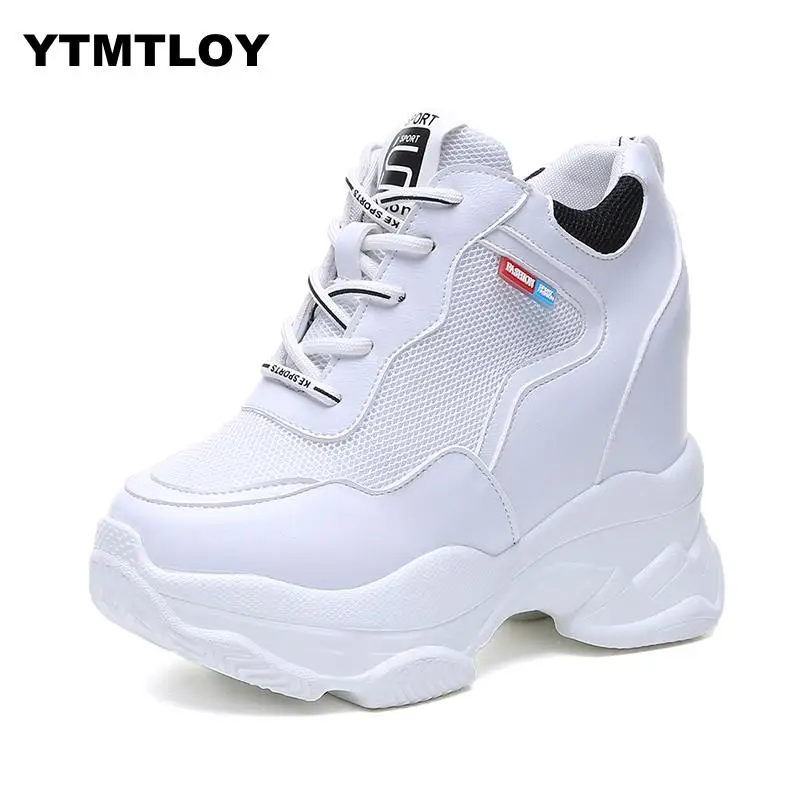 Женские высокие кроссовки на платформе Basket Femme Chaussures Femmes белые лидер продаж