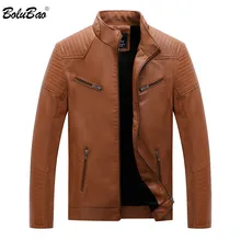 BOLUBAO, Мужская Новая зимняя кожаная куртка, повседневная, искусственная кожа, стоячий воротник, мужские куртки, облегающие, мотоциклетные, мужские Куртки из искусственной кожи