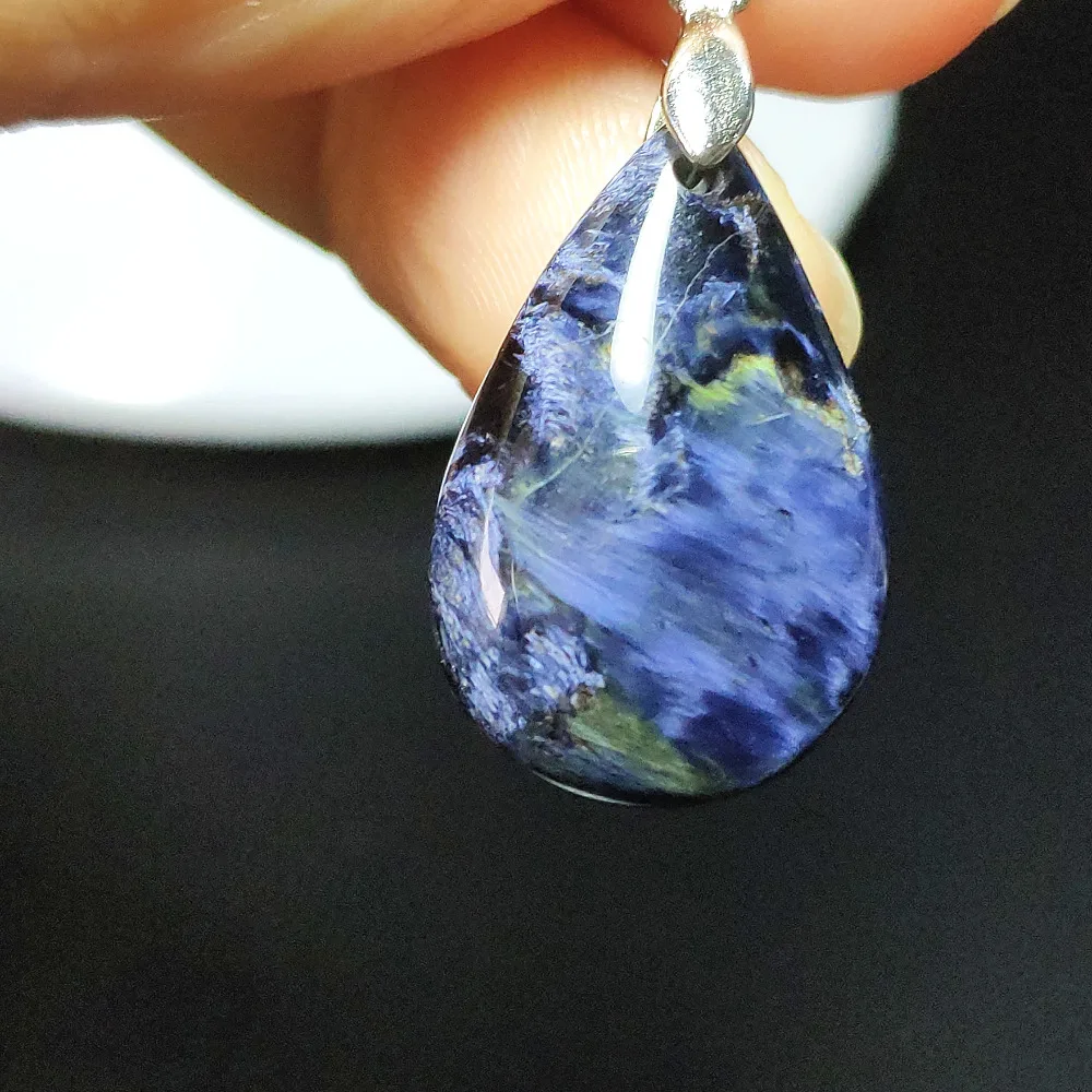 

Genuine Natural Blue Pietersite Pendant 23x15x6mm Water Drop Anniversary Crystal Healing Gemstone Women Necklace Pendant AAAAA