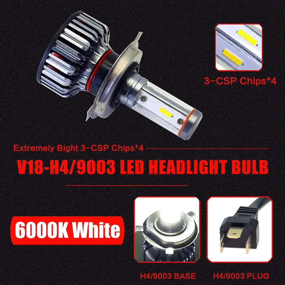 3 Color H11 H7 H4 9006 9005 9012 LED Headlight Bulbs 360 degree 3000K /6000K /8000K Car Fog Lamp High & Low Beam Light Bulbs
