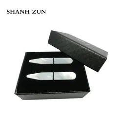 SHANH ZUN Classic High Polish Natural Shell Collar Stays for Men's Dress Shirt 2.37 SHANH ZUN Classic High Polish Natural Shell Collar Stays for Men's Dress Shirt 2.37