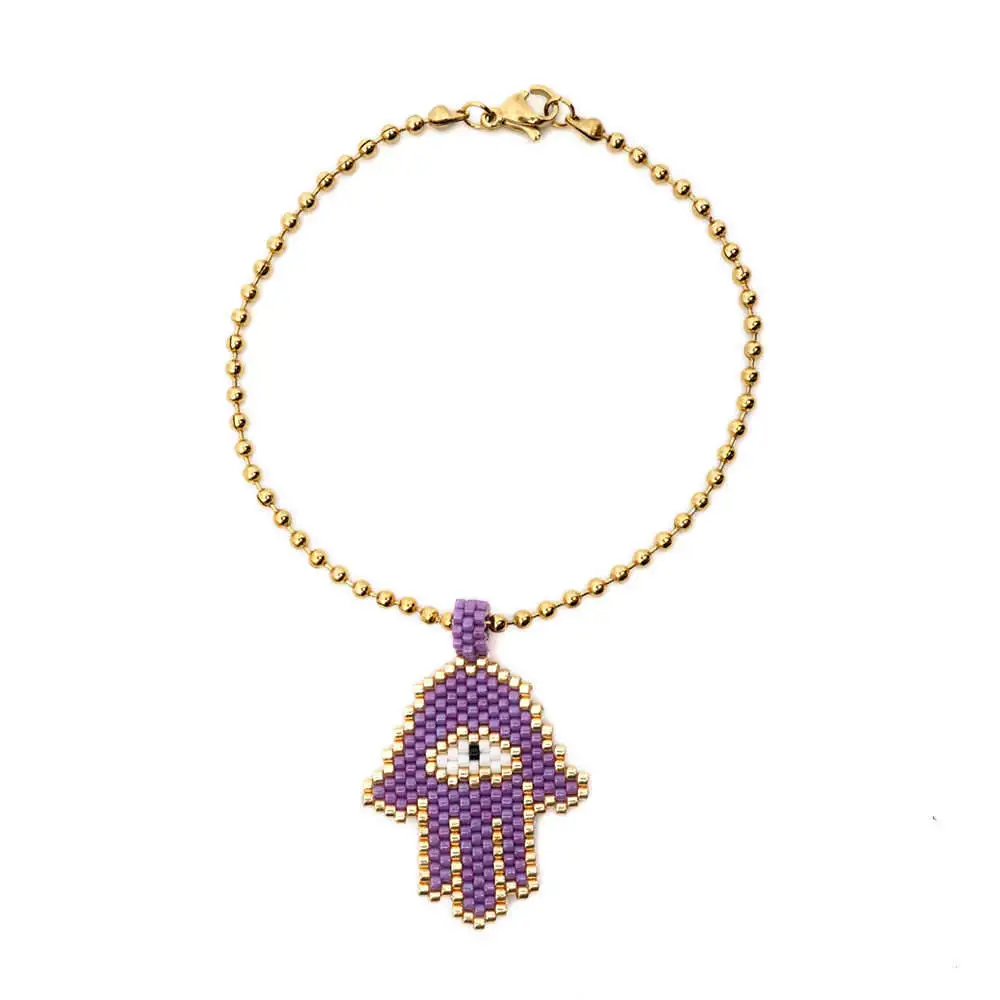 Go2boho MIYUKI браслет для Для женщин браслет на руку “Хамса” ручной работы Турецкий Дурной глаз Браслеты Mujer Insta Модные украшения подарок