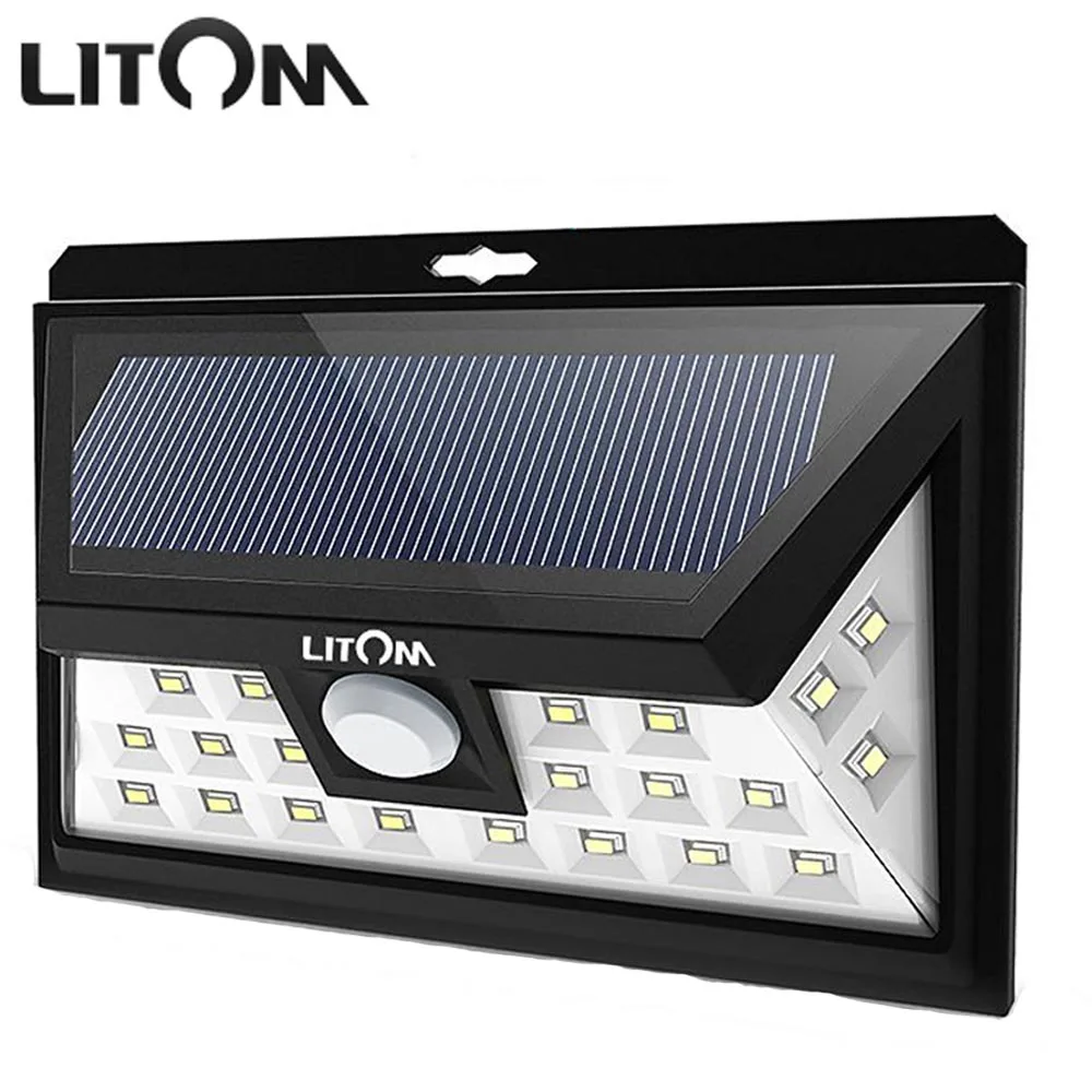 

LITOM 24 LED solar light Wide Angle IP65 Waterproof Security Motion Sensor Lamp Eco-friendly Solar-powered LED Night Lights