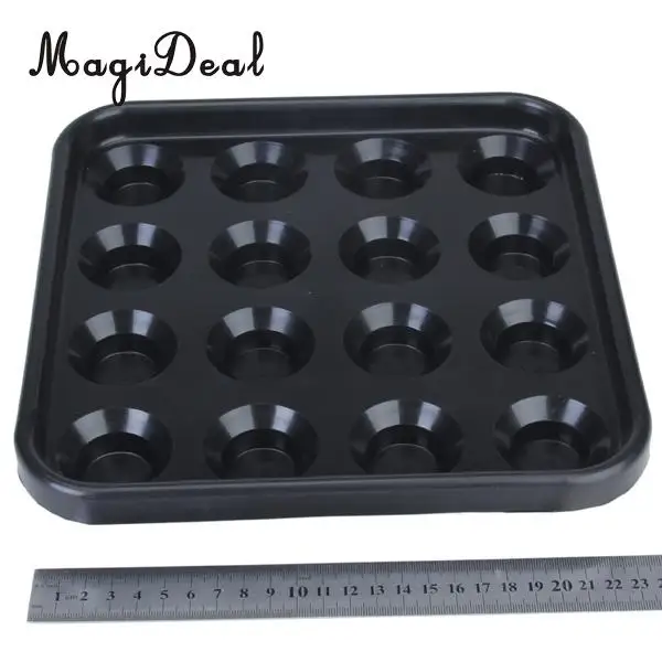 MagiDeal Professional Plastic Pool Billiard Ball Tray Holds 16 Balls - Black for Funny Indoor Table Game Sport Acee Friend Gifts