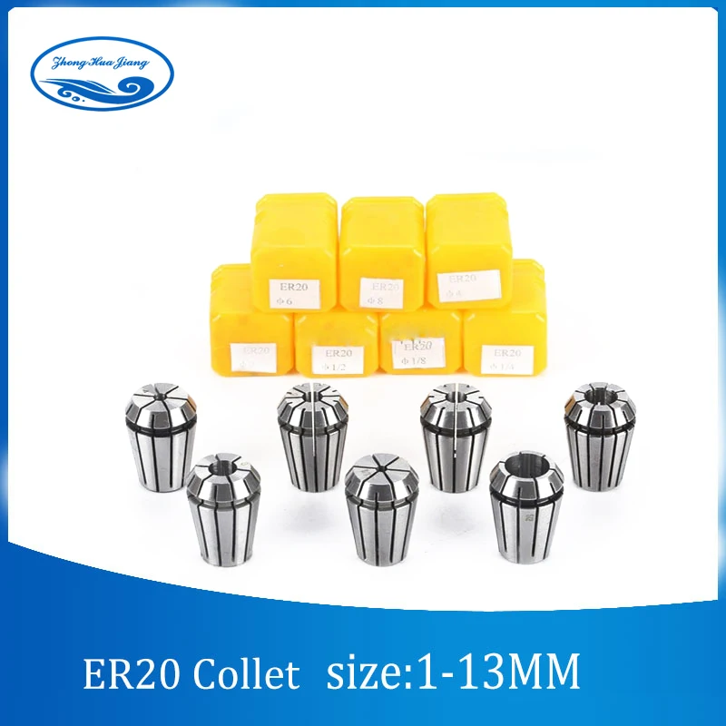 

13pcs ER20 Collet Chuck 1mm to 13mm Beating 0.1MM Precision for CNC milling lathe tool and spindle motor