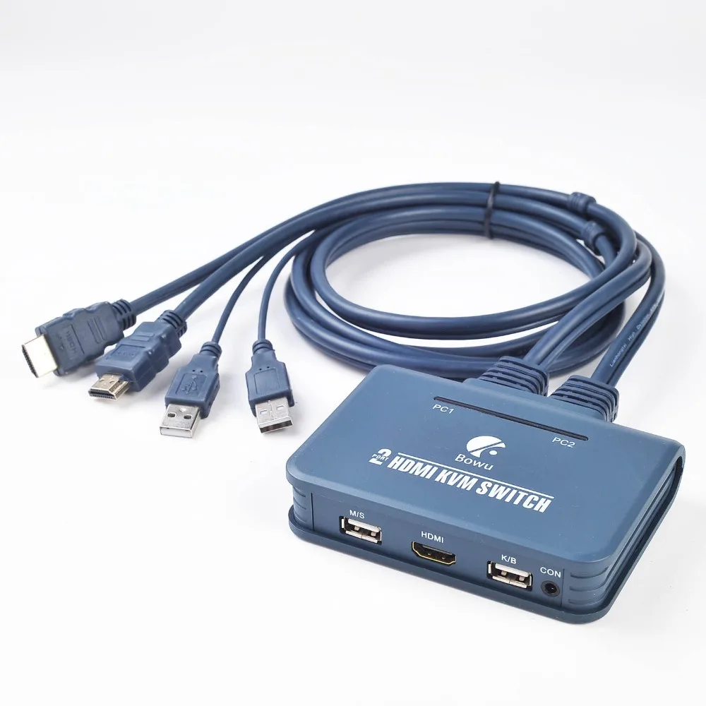 1 шт. 2 порта USB HDMI KVM переключатель с управлением 2 компьютера из одной Консоли KVM переключатель коробка