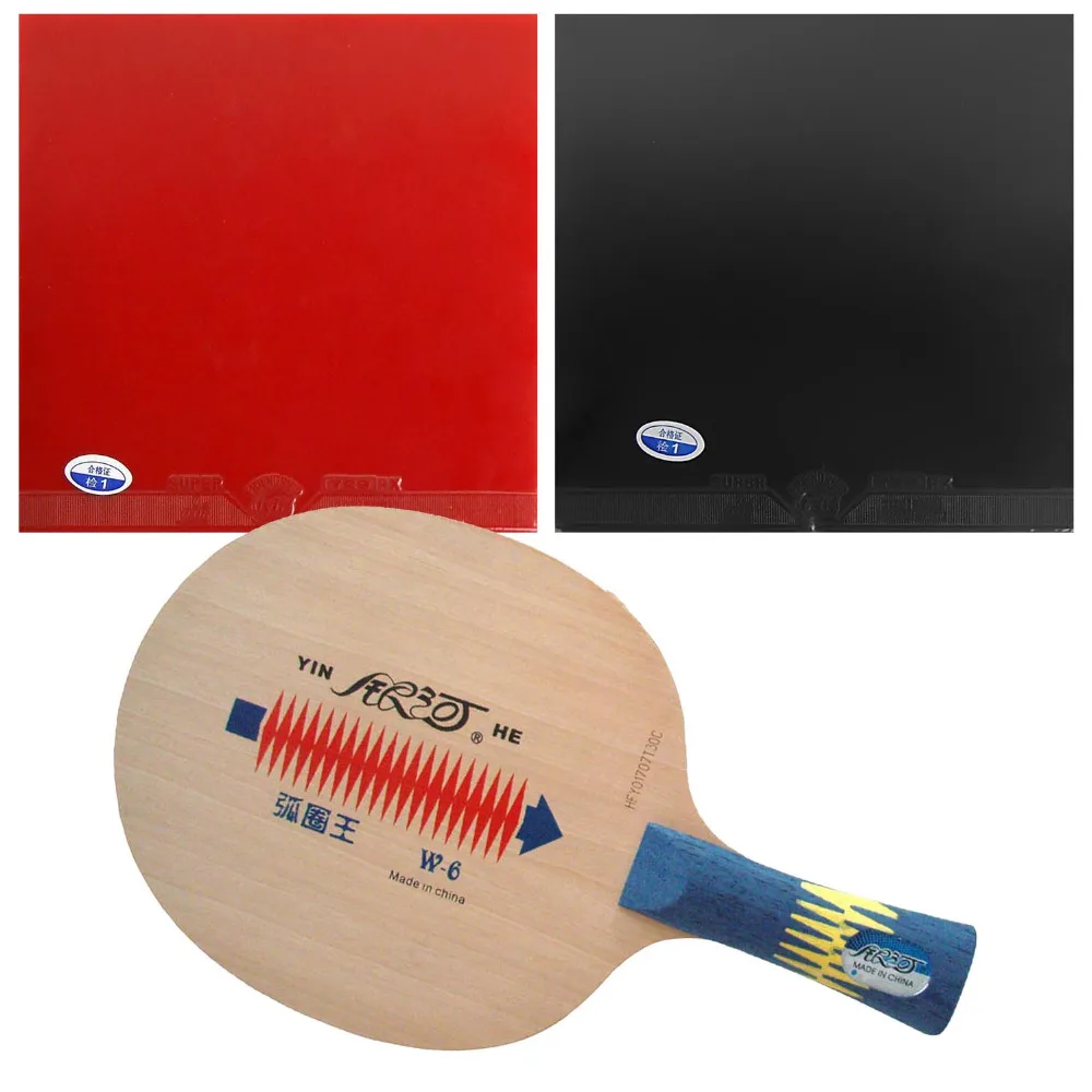 

Pro Table Tennis Combo Paddle Racket Galaxy YINHE W-6 Blade with 2x 729 Super FX Rubbers Shakehand long handle FL