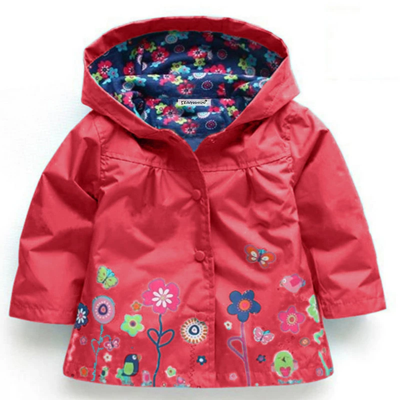 Детское пальто Зимние пальто для маленьких девочек пальто с длинными рукавами теплая плотная куртка с капюшоном для девочек, верхняя одежда флисовая одежда с рисунком