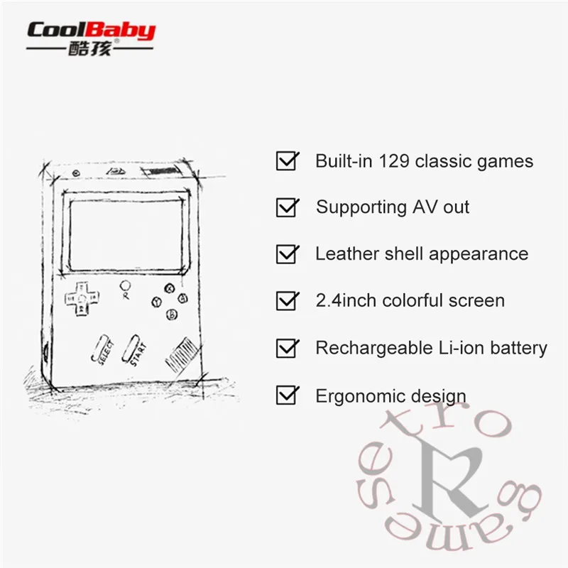 Coolbaby 8bit Retrto Портативный мини портативные игровые консоли AV Out игровой встроенный