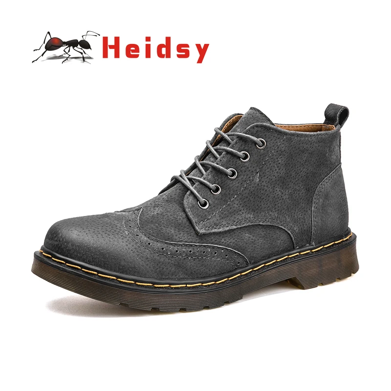 

2019 New Brand Designer Lace-up Men Ankle Boots Genuine Leather Cold Protection Casual Shoes Comfortable Wearable Mens Boots 46
