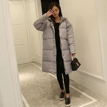 Cotton women in the long section of students large yards Korean bread coat 2016 knees thicker