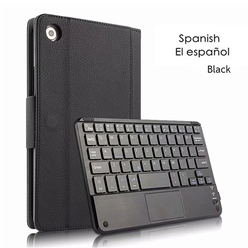 Чехол для huawei MediaPad M5 Pro M5 10,8 ''CMR-W09/AL09/W19 Bluetooth клавиатура кожаный чехол для huawei m5 10,8 чехол для клавиатуры - Цвет: Spanish Black