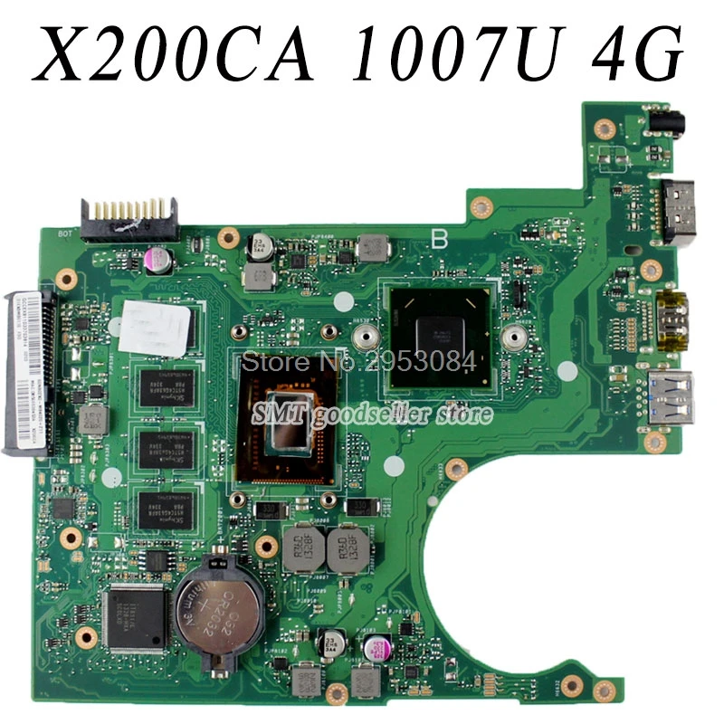 

Motherboard For ASUS X200CA Mainboard REV2.1 With 1007CPU 4G Memory Board 100% Tested Free Shipping S-4