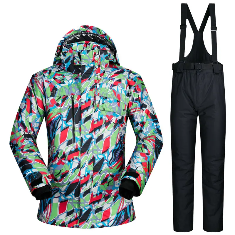 

Men Skiing Jacket Windproof Waterproof Snow Thicken Thermal Snowboarding Suit Breathable Jacket Warmth Pants Outdoor Ski Suit
