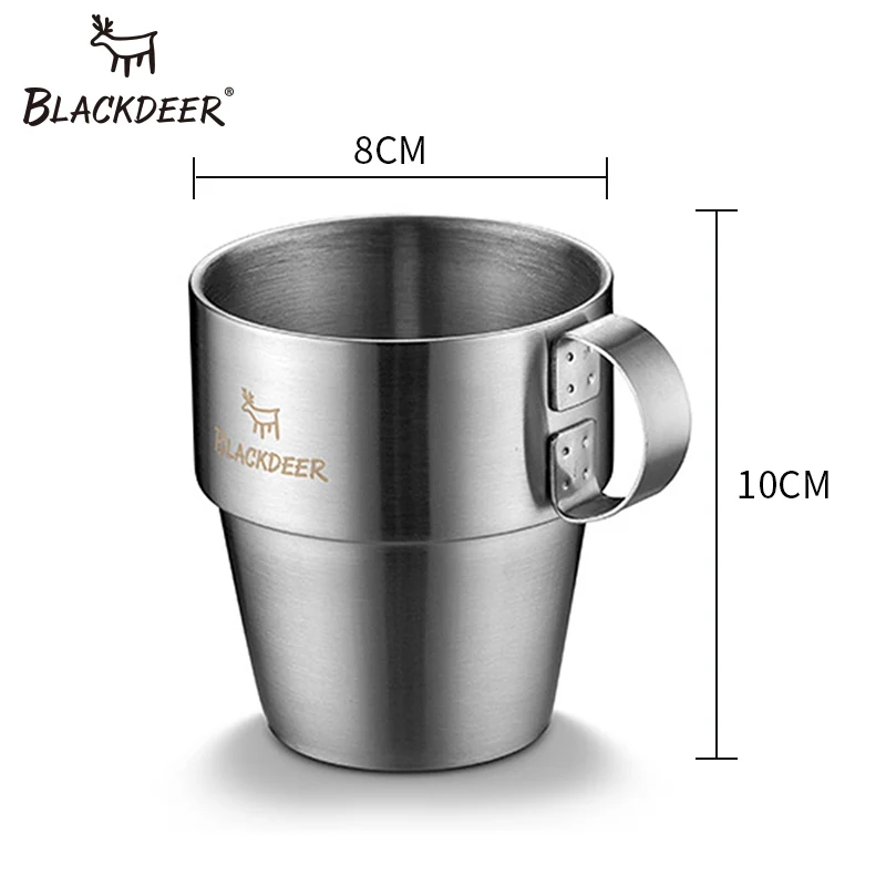 BLACKDEER herramientas portátiles de Camping de acero inoxidable tazas de agua de café de doble capa taza aislada para el hogar al aire libre Picnic Camping