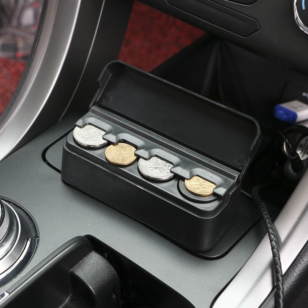 Автомобильный чехол Orginazer для монет, коробка для хранения, держатель, контейнер, высокое качество, автомобильный держатель для монет, черный, автомобильный стиль, авто аксессуары, пластик