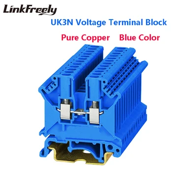 

UK3N 100pcs Blue & Grey Wire Screw Terminal Connector UK1.5 UK2.5 UK3N UK5N UK6N UK10N UK16N -240N Fast Splice Crimp Terminal