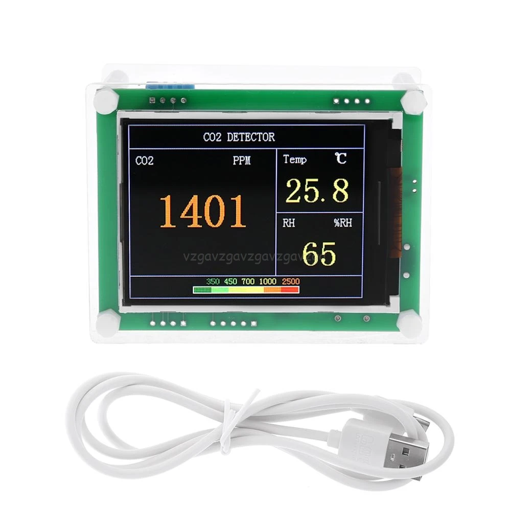 

Digital CO2 Meter Carbon Dioxide Detector Air Tester Monitor Indoor/Outdoor CO2 Temperature Humidity Gas Analyze Je19 19
