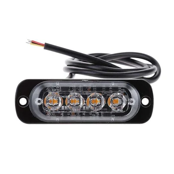 

6Pcs 4-LED Strobe Lights Emergency Flashing Warning Beacon Amber 12V 24V