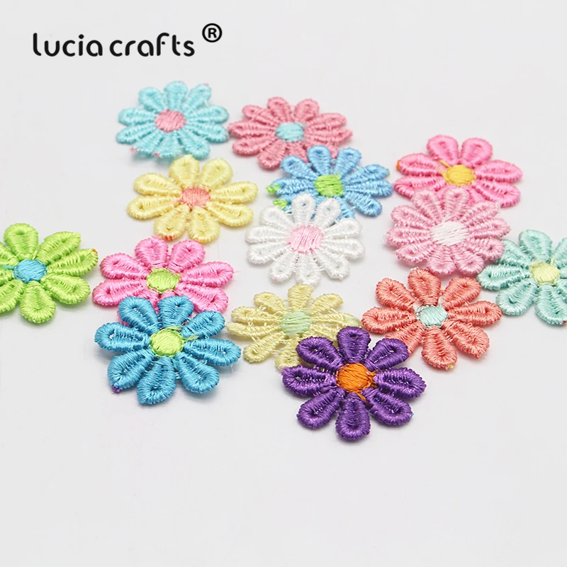 Lucia crafts 2,6 см цветочный узор пришивная вышивка патч для одежды Аппликации DIY аксессуары для украшения 24 шт./лот N0818