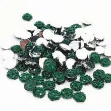 Новая мода 8 мм 40 шт Зеленые Цвета натурального барокко Стиль плоские пластмассовые кабошоны для браслета серьги accessories-V2-27