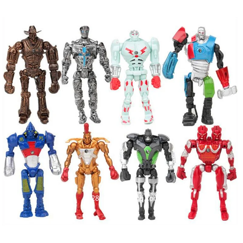 8 шт./компл. реальная сталь Adam Zeus Noisy Boy Twin City Metro Raid Robot ПВХ фигурка Коллекционная