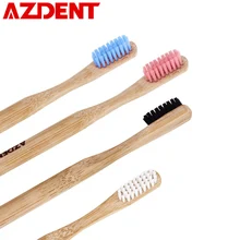 AZDENT 2 шт./лот Профессиональная деревянная зубная щетка бамбуковая зубная щетка из древесного угля щетка для выпрямления волос двойная ультра мягкая щетина лучшего качества