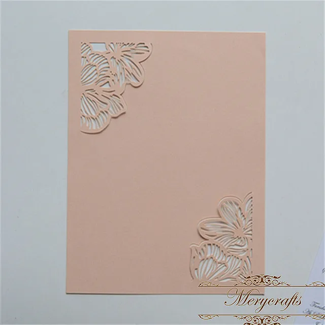 12pcs Free Shipping Wedding Invitations Laser Cut Simple Flower