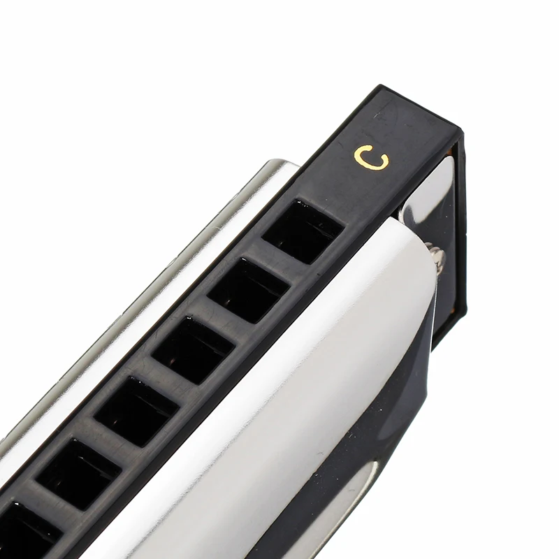 IRIN C Key 10 Holes Chromatic Harmonica Stainless Steel Cover Blues Harp Tremolo Mouth Organ Supply Case Woodwind Instruments