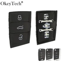 Okeytech 3 Buttons Remote Rubber Car Key Pad For VW Golf 7 4 5 Mk4 6 For Skoda Octavia For Seat Leon Ibiza Altea Key Fob