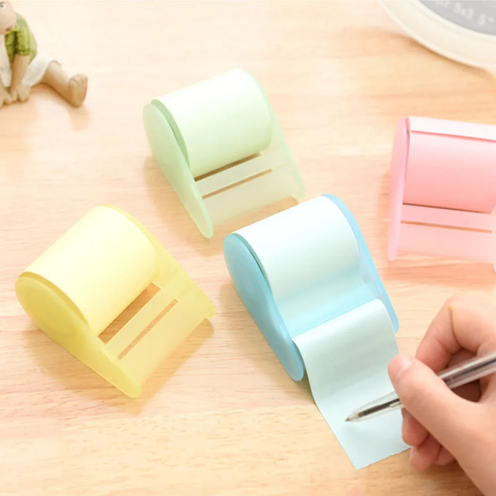 

Creative Solid DIY Korean Sticky Notes Roll Memo Pad Scrapbooking Planner Stickers Office Supply Color Random