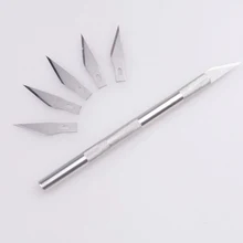 Нескользящий металлический нож для скальпеля набор инструментов ручка резак гравировальные ремесленные ножи+ 5 шт. лезвия мобильный телефон PCB DIY ремонт ручные инструменты